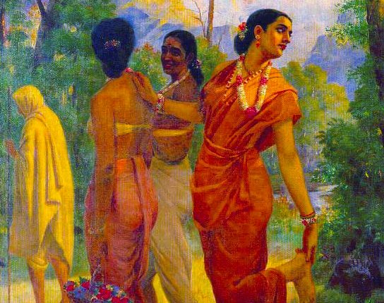 Shakuntala (1870) Ravi Varma Famous Indian Paintings Stories for the Youth!