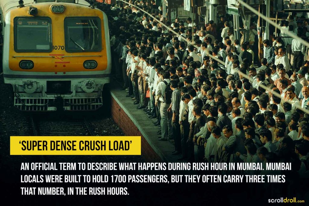 Mumabai rush in peak hours