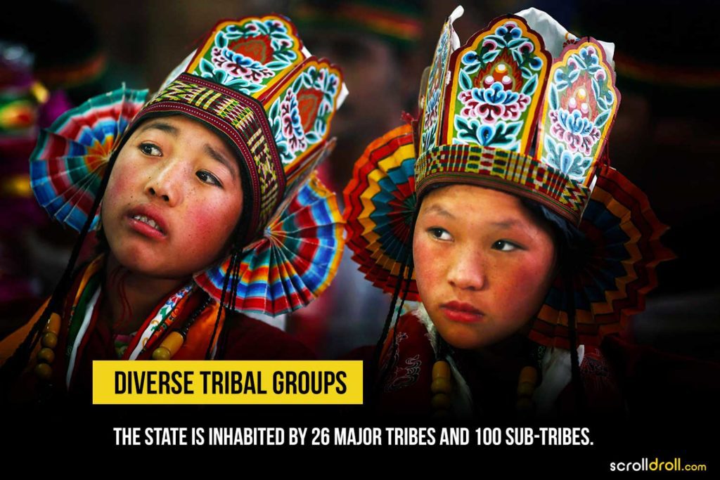 Arunachal Pradesh is inhabited by 26 major tribes