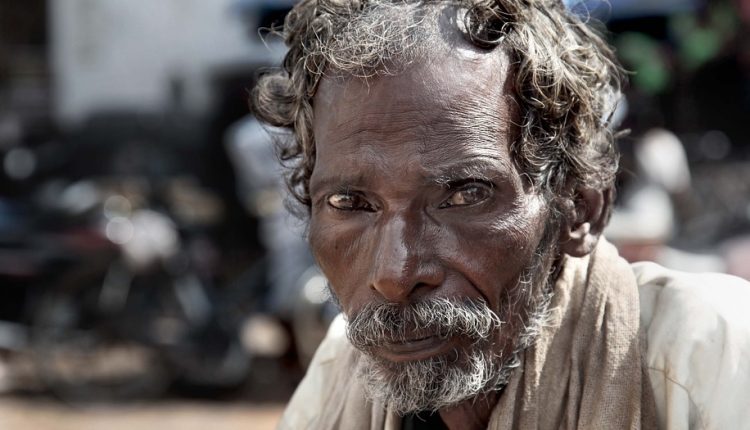 Old Poor Street Homeless India People Beggar