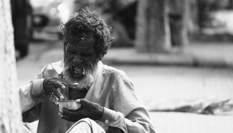 Old Indian Poor People Homeless Beggar Poverty