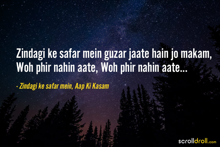 travel song lyrics for instagram captions hindi