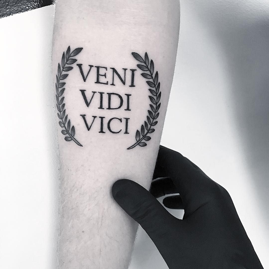 Veni Vidi Vici Temporary Fake Tattoo Sticker Set of 2  ohmytatcom   Amazoncouk Beauty